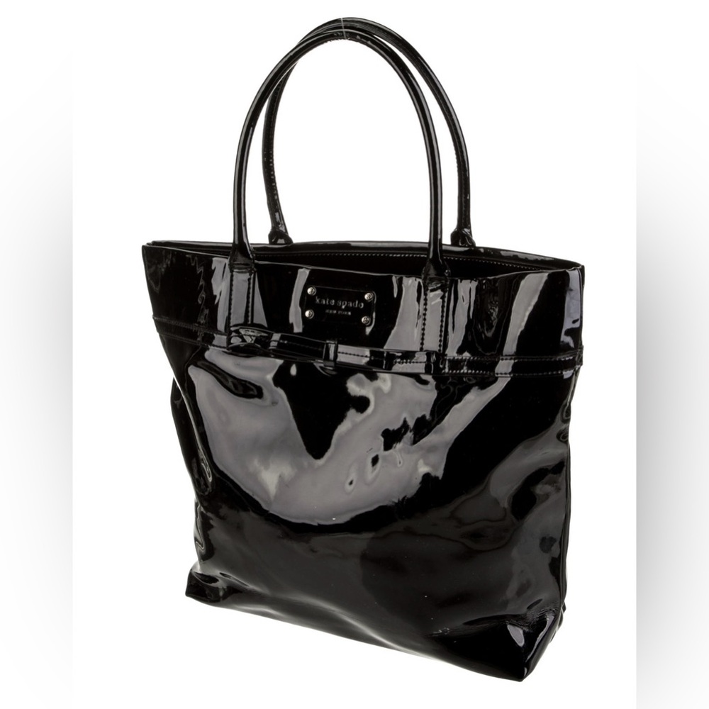 EUC Kate Spade New York Black Patent Leather Tote - Picture 3 of 8